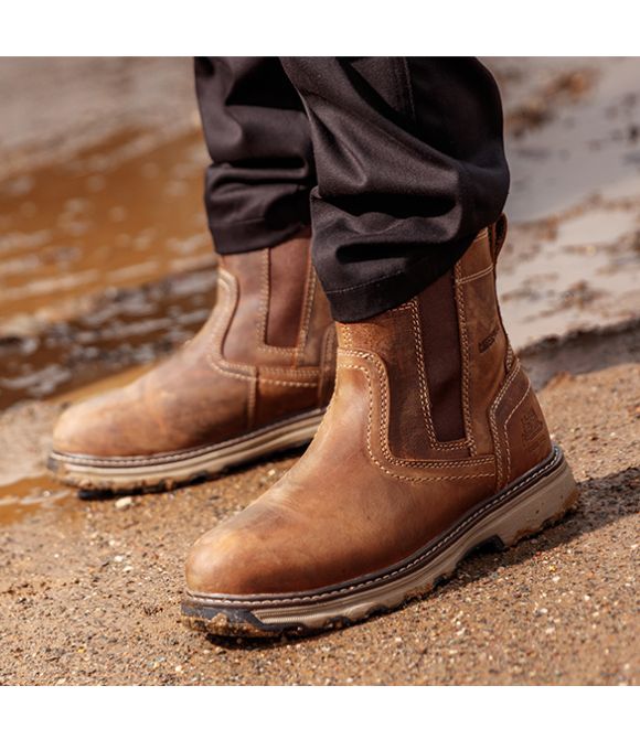 CAT PELTON SAFETY BOOT DARK BEIGE