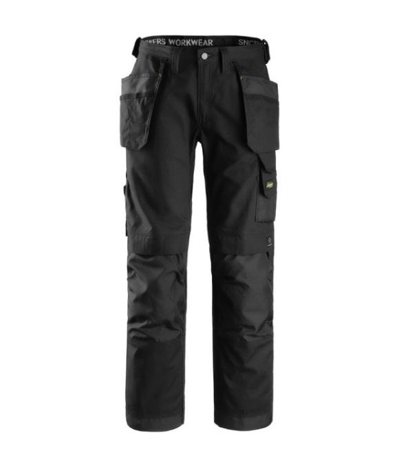 SNICKERS 3214 CANVAS CRAFTSMAN HOLSTER POCKET WORK TROUSERS BLACK