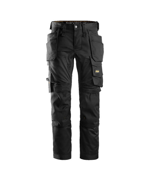 SNICKERS 6241 ALLROUND WORK STRETCH HOLSTER POCKET WORK TROUSERS BLACK/BLACK