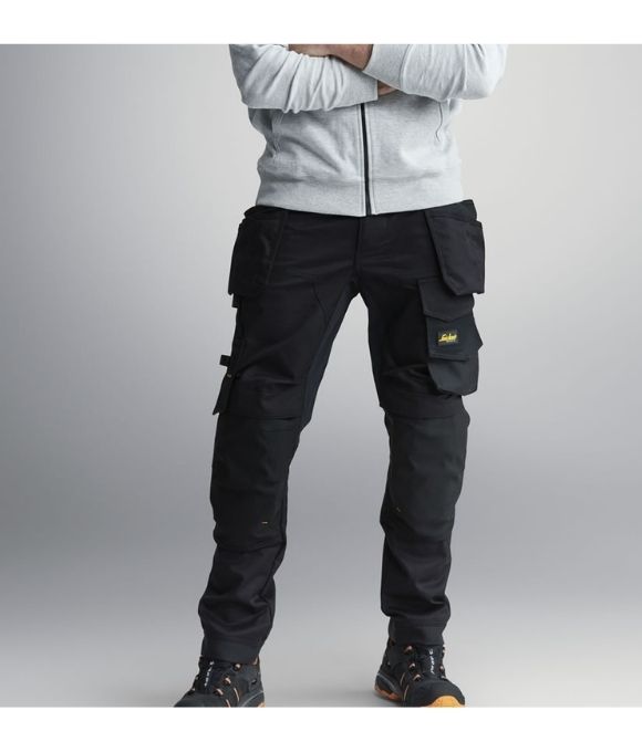 SNICKERS 6241 ALLROUND WORK STRETCH HOLSTER POCKET WORK TROUSERS BLACK/BLACK