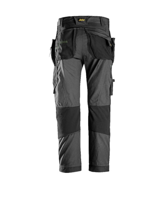SNICKERS 6902 FLEXI WORK HOLSTER POCKET WORK TROUSERS GREY/BLACK