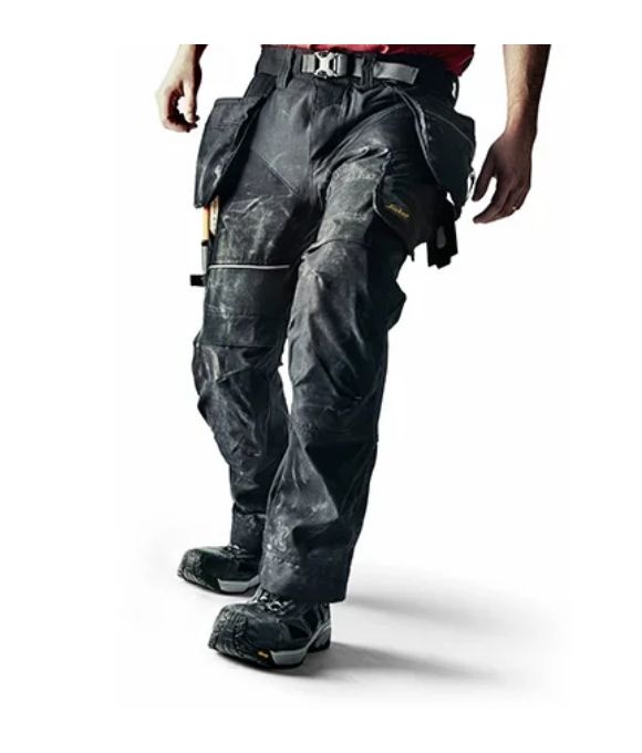 SNICKERS 6902 FLEXI WORK HOLSTER POCKET WORK TROUSERS GREY/BLACK