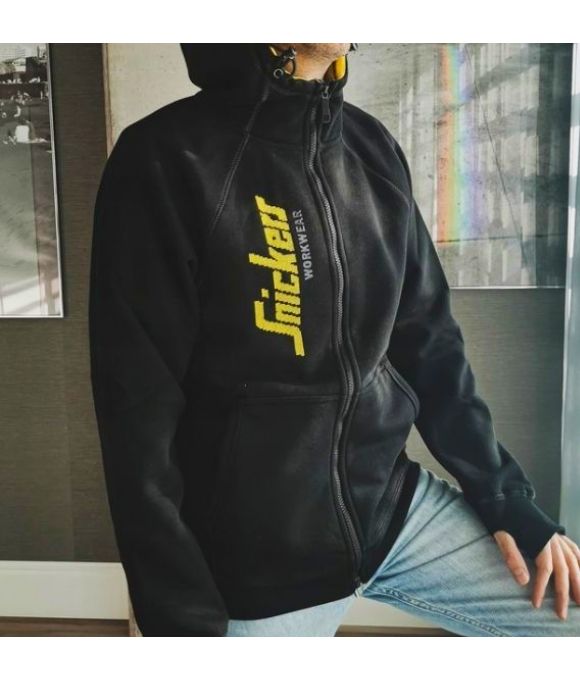 SNICKERS 2888 LOGO FULL ZIP HOODIE BLACK