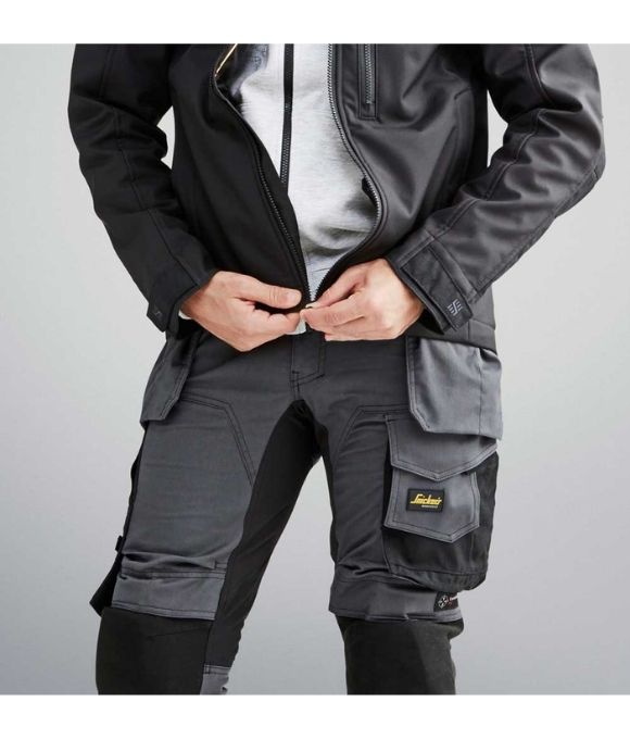 SNICKERS 6241 ALLROUND WORK STRETCH HOLSTER POCKET WORK TROUSERS GREY/BLACK