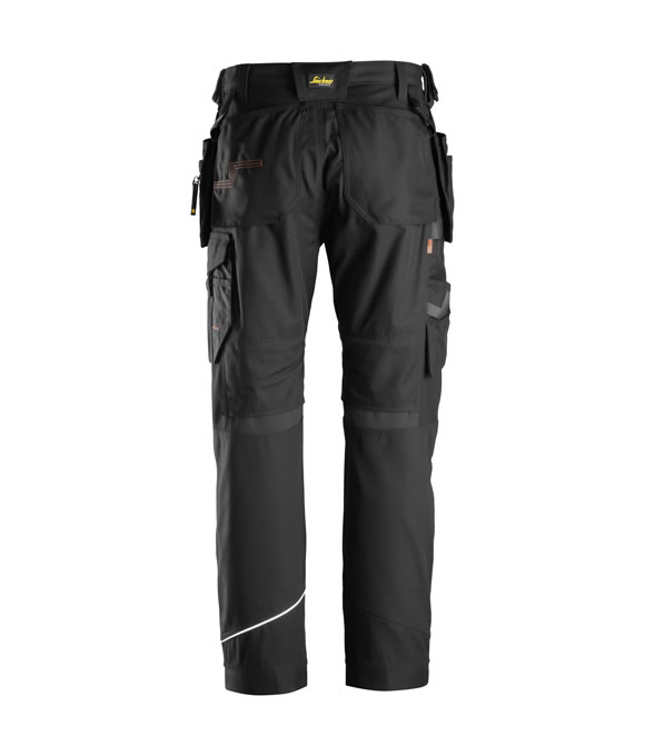 SNICKERS 6214 CANVAS RUFFWORK HOLSTER POCKET WORK TROUSERS BLACK