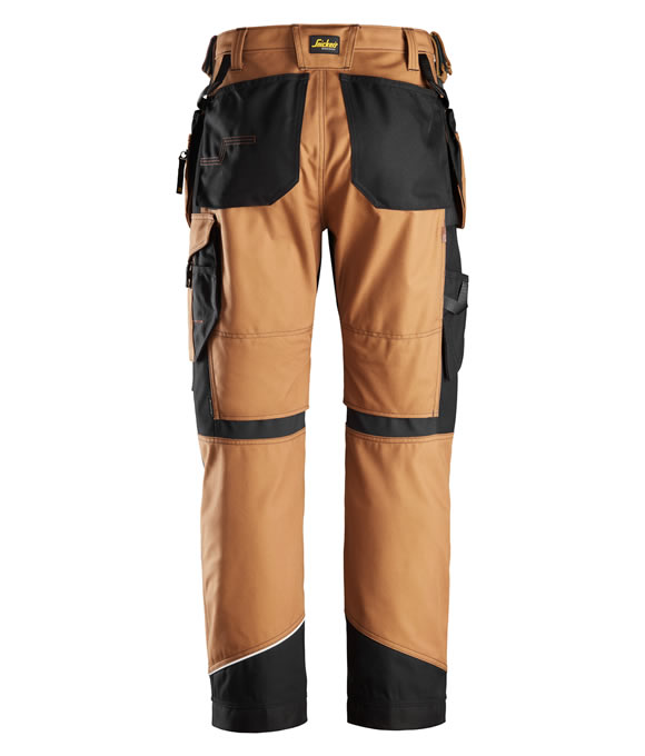 SNICKERS 6214 CANVAS RUFFWORK HOLSTER POCKET WORK TROUSERS TAN/BLACK