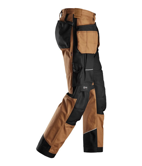 SNICKERS 6214 CANVAS RUFFWORK HOLSTER POCKET WORK TROUSERS TAN/BLACK