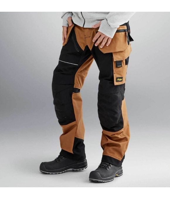 SNICKERS 6214 CANVAS RUFFWORK HOLSTER POCKET WORK TROUSERS TAN/BLACK