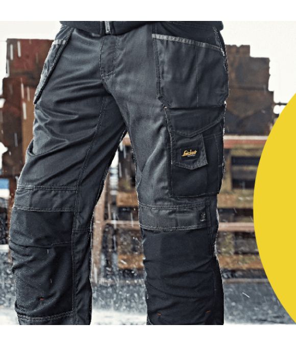 SNICKERS 6214 CANVAS RUFFWORK HOLSTER POCKET WORK TROUSERS STEEL GREY/BLACK