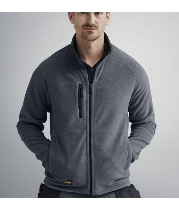 SNICKERS 8022 ALLROUND WORK POLARTEC FLEECE JACKET STEEL GREY/BLACK