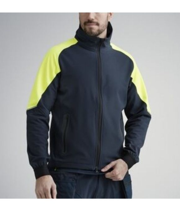 SNICKERS 8028 FLEXI WORK NEON JACKET NAVY/YELLOW