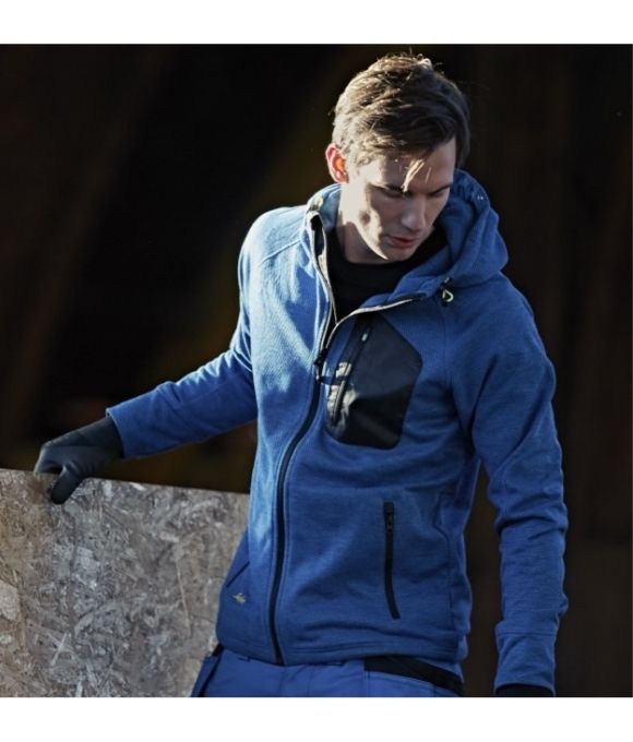 SNICKERS 8041 FLEXI WORK FLEECE HOODIE TRUE BLUE/BLACK