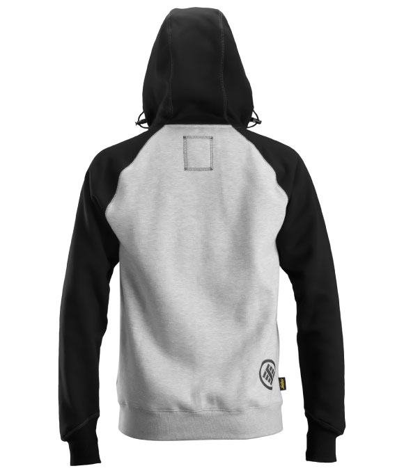 SNICKERS 2888 LOGO FULL ZIP HOODIE GREY MELANGE/BLACK