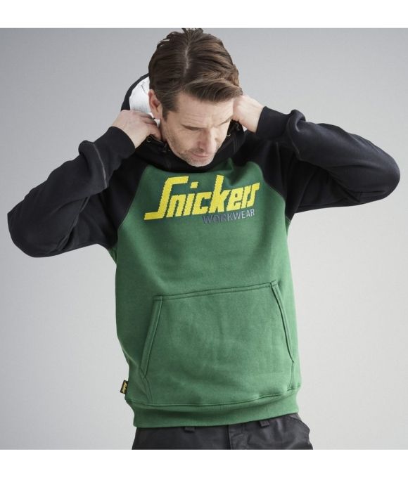 SNICKERS 2889 LOGO HOODIE FOREST GREEN/BLACK