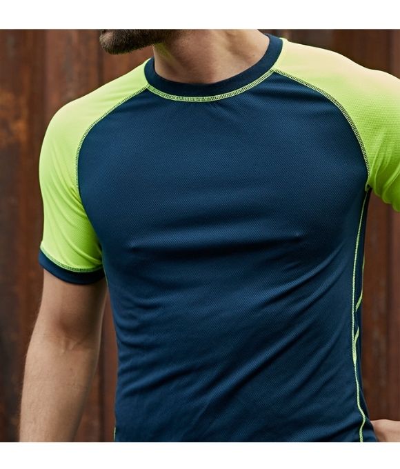 SNICKERS 2505 ALLROUND WORK NEON T SHIRT NAVY/NEON YELLOW