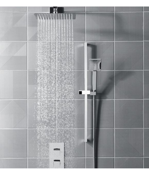 NODE DUAL FUNCTION SHOWER SYSTEM FIXED HEAD & RISER RAIL