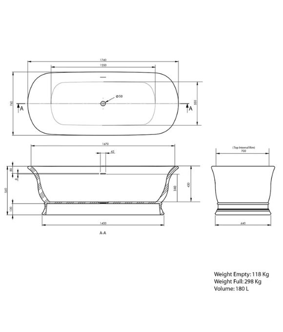 IMPERIAL MARLOW FREESTANDING BATH 