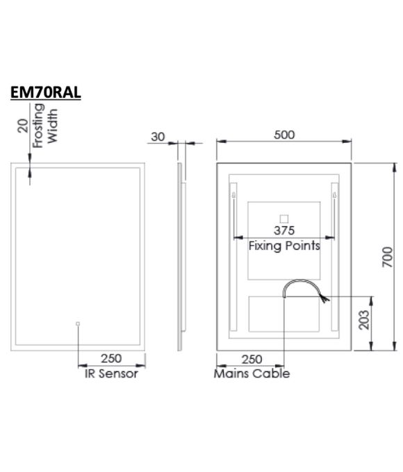 EMINENCE 500 ILLUMINATED MIRROR