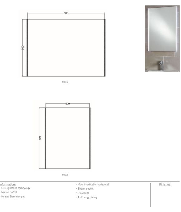 PHOENIX ARNO LED MIRROR 60CM