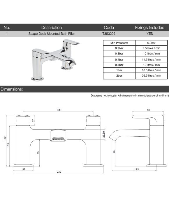 SCAPE DECK MOUNTED BATH FILLER