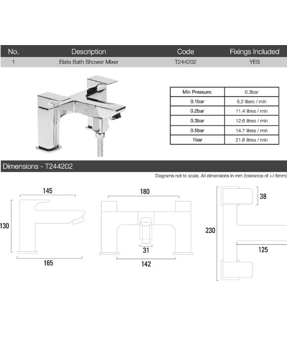 ELATE BATH SHOWER MIXER