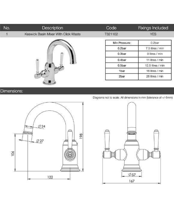 KESWICK BASIN MIXER