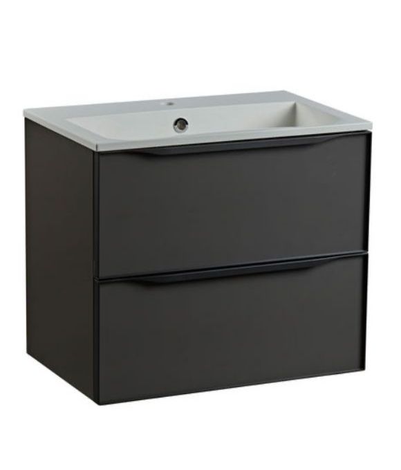FRAME 600 WALL MOUNTED BASIN UNIT GLOSS DARK CLAY