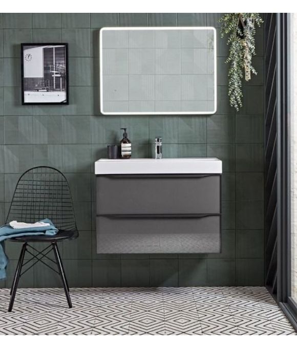 FRAME 600 WALL MOUNTED BASIN UNIT GLOSS DARK CLAY