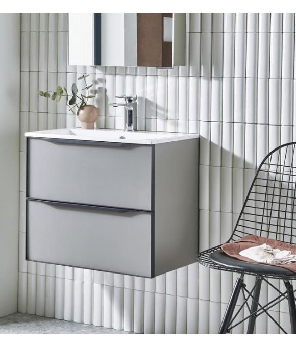 FRAME 600 WALL MOUNTED BASIN UNIT MATT LIGHT CLAY