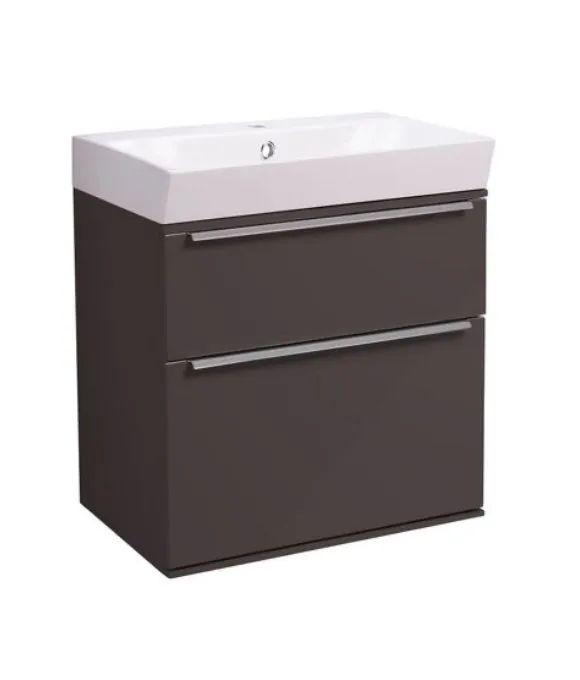 SCHEME 500 WALL MOUNTED BASIN UNIT GLOSS DARK CLAY