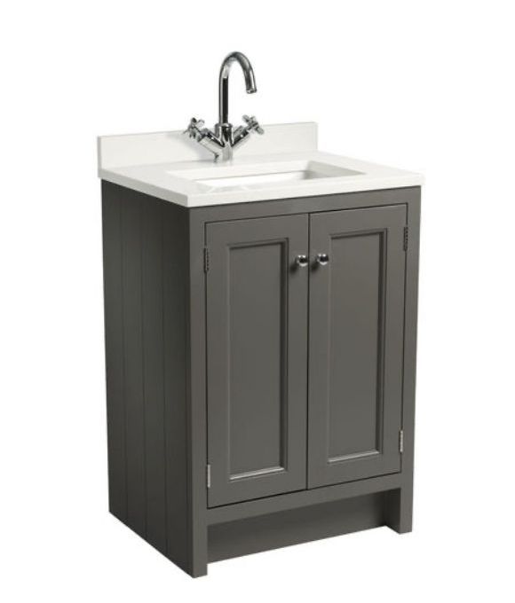 HAMPTON 600 UNDERSLUNG BASIN UNIT PEWTER