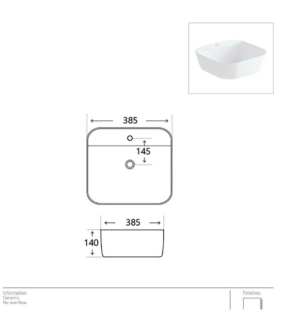 ORTA SQUARE COUNTER TOP BASIN