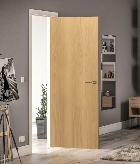 PRE-FINISHED FLUSH OAK VENEER FD30 DOOR