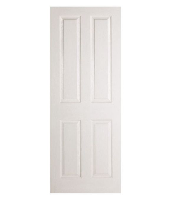 WHITE MOULDED & TEXTURED COLONIAL 4 PANEL FIRE DOOR 44MM