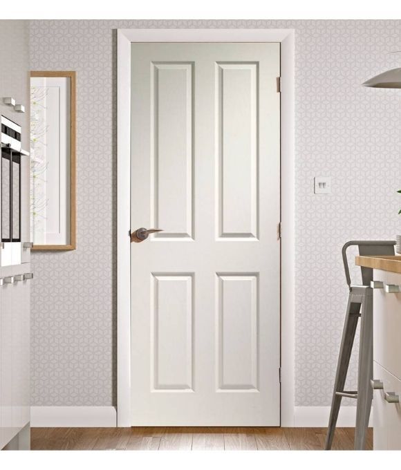 WHITE MOULDED & TEXTURED COLONIAL 4 PANEL FIRE DOOR 44MM