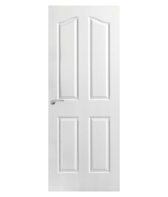 WHITE MOULDED & TEXTURED ARCH TOP PANEL FIRE DOOR 44MM