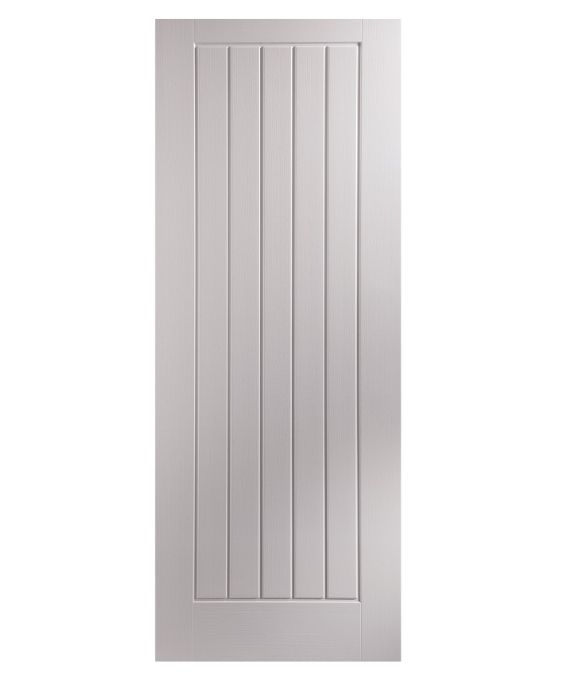 WHITE MOULDED & TEXTURED NEWARK 5 PLANK FIRE DOOR 44MM