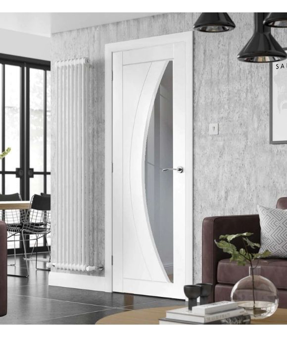 WHITE PRIMED SALERNO WITH CLEAR GLASS 35MM