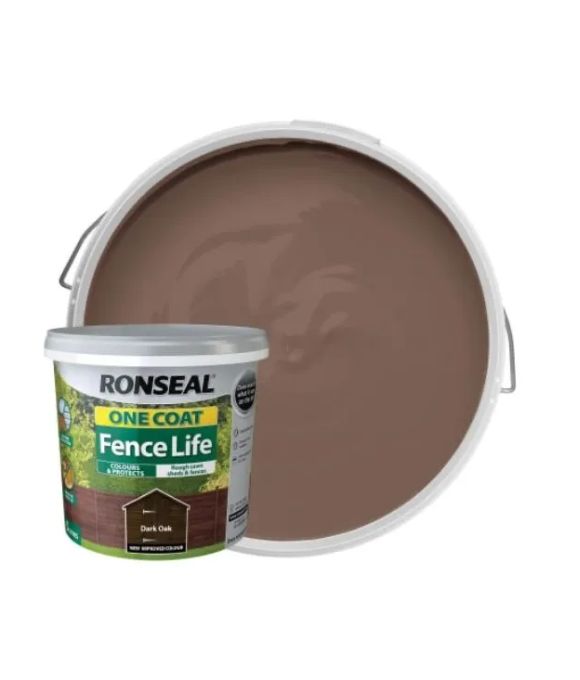 RONSEAL ONE COAT FENCE LIFE DARK OAK 5LT