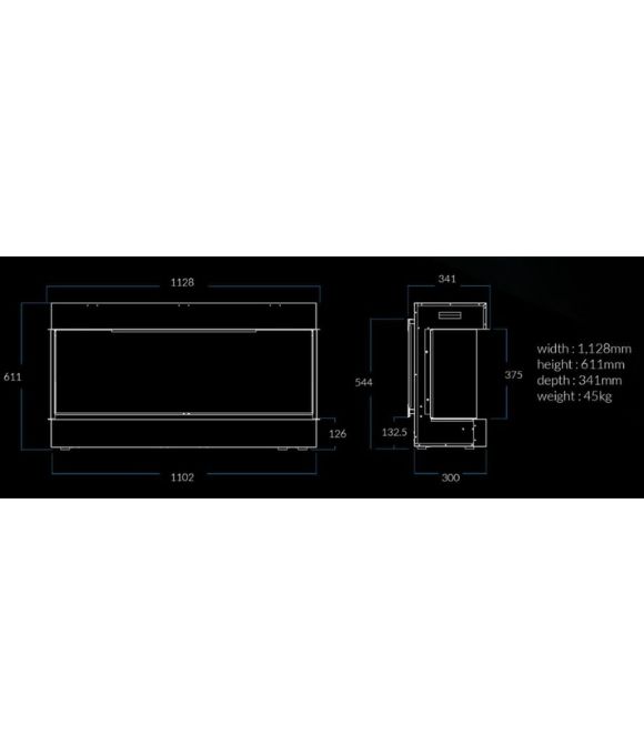 HENLEY ELECTRIC FIRE AURORA 1100MM 2KW