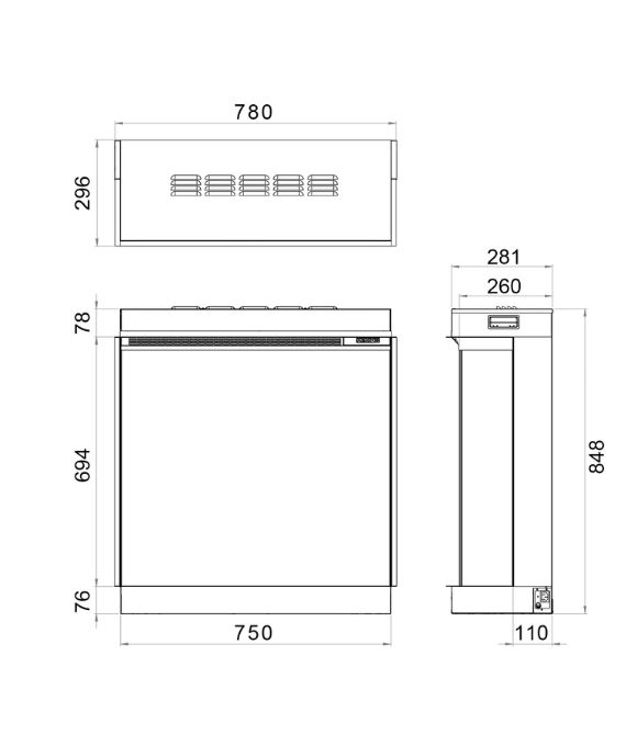 SOLUS VISION E-LINE VS75 ELECTRIC FIRE