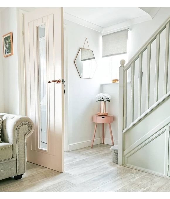 WHITE PRIMED MEXICANO 1 LITE WITH CLEAR GLASS 40MM