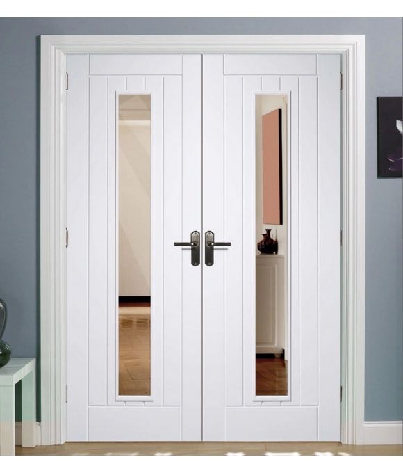 WHITE PRIMED MEXICANO 1 LITE WITH CLEAR GLASS 40MM