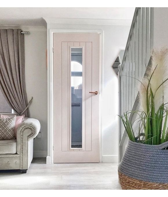 WHITE PRIMED MEXICANO 1 LITE WITH CLEAR GLASS 40MM