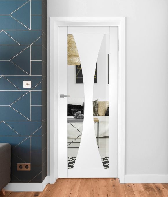 WHITE PRIMED VERONA W/ CLEAR GLASS 35MM