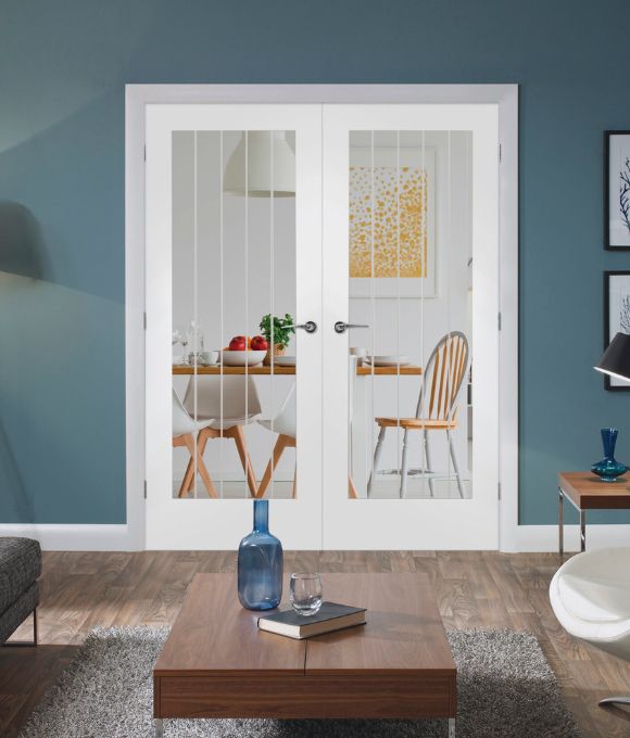 WHITE PRIMED SUFFOLK 1 LITE W/ CLEAR GLASS 35MM