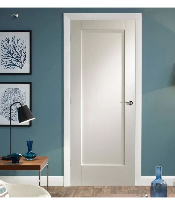 WHITE PRIMED PATTERN 10 SHAKER FIRE DOOR 44MM