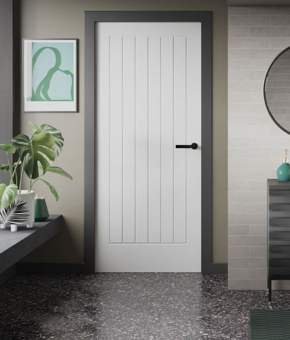 WHITE PRIMED SUFFOLK FIRE DOOR 44MM