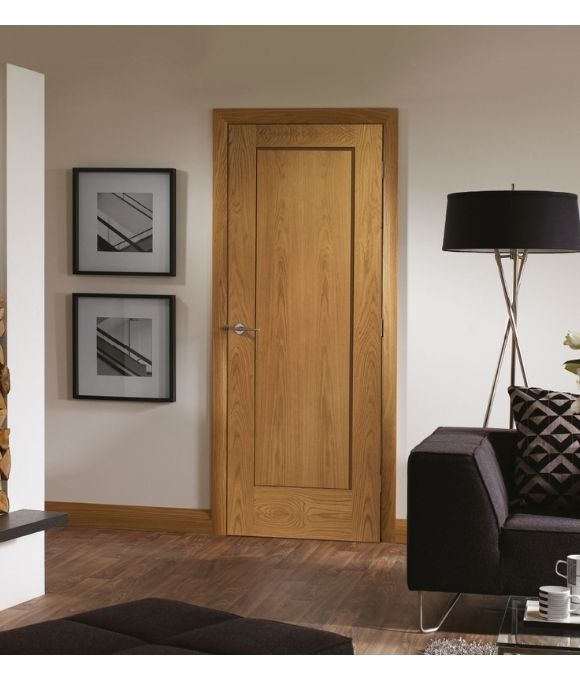 WHITE OAK 10 PATTERN SHAKER FIRE DOOR 44MM