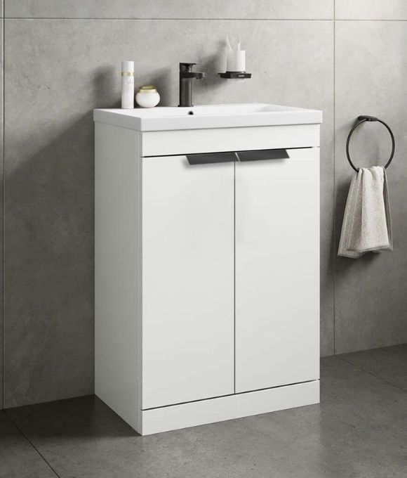 STOCKHOLM 2 DOOR FLOOR STANDING UNIT GLOSS WHITE